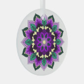 Mandala Pattern 02 in paars Glas Ornament (Voorkant Rechts)