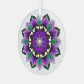 Mandala Pattern 02 in paars Glas Ornament (Voorkant links)