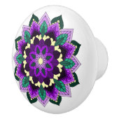 Mandala Pattern 02 in paars Keramische Knop (Rechts)