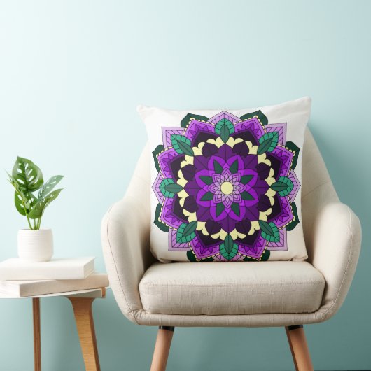 Mandala Pattern 02 in paars Kussen (Stoel)