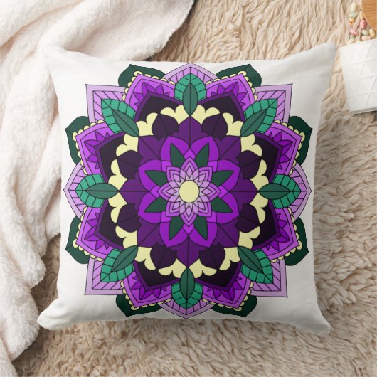 Mandala Pattern 02 in paars Kussen (Deken)