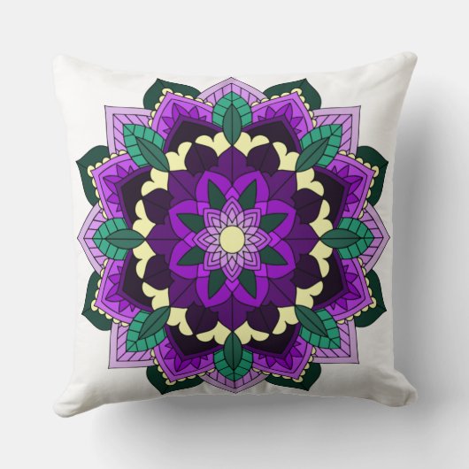 Mandala Pattern 02 in paars Kussen (Achterkant)