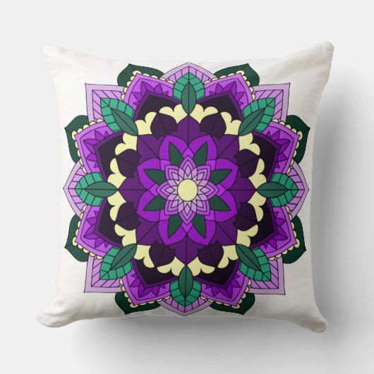Mandala Pattern 02 in paars Kussen (Voorkant)