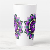 Mandala Pattern 02 in paars Latte Mok (Voorkant)