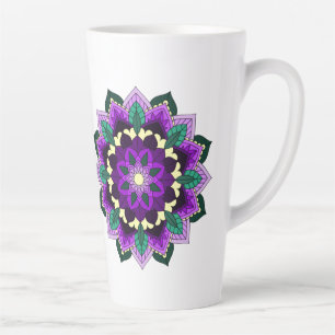 Mandala Pattern 02 in paars Latte Mok