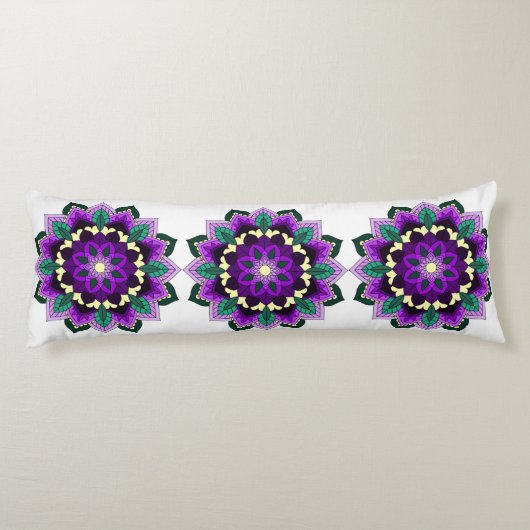 Mandala Pattern 02 in paars Lichaamskussen (Achterkant)