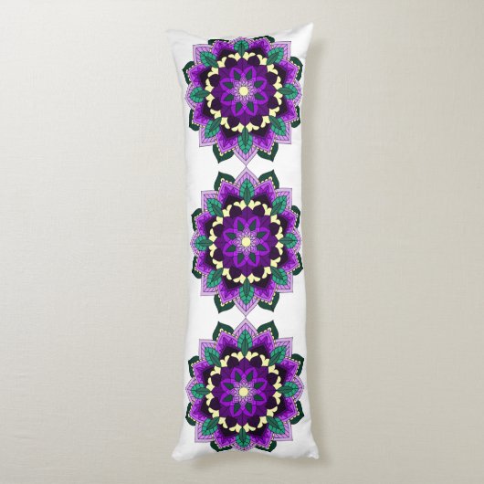 Mandala Pattern 02 in paars Lichaamskussen (Achterkant (Verticaal))