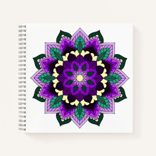 Mandala Pattern 02 in paars Notitieboek (Voorkant)