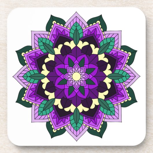 Mandala Pattern 02 in paars Onderzetter (Voorkant)