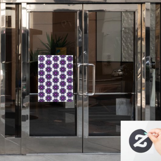 Mandala Pattern 02 in paars Raamsticker (Kantoordeur)