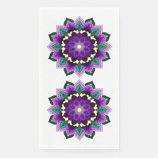 Mandala Pattern 02 in paars Servet (Voorkant)