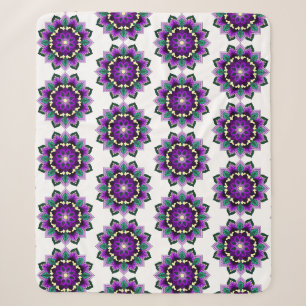 Mandala Pattern 02 in paars Sherpa Deken
