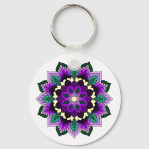 Mandala Pattern 02 in paars Sleutelhanger