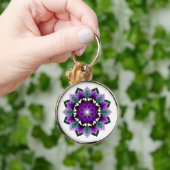 Mandala Pattern 02 in paars Sleutelhanger (Hand)
