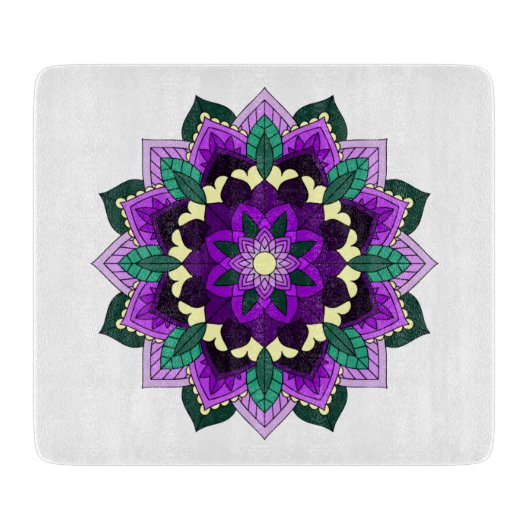 Mandala Pattern 02 in paars Snijplank (Voorkant)