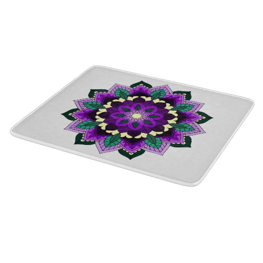 Mandala Pattern 02 in paars Snijplank (Hoek)