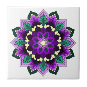 Mandala Pattern 02 in paars Tegeltje