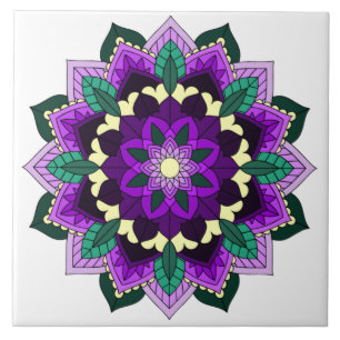 Mandala Pattern 02 in paars Tegeltje