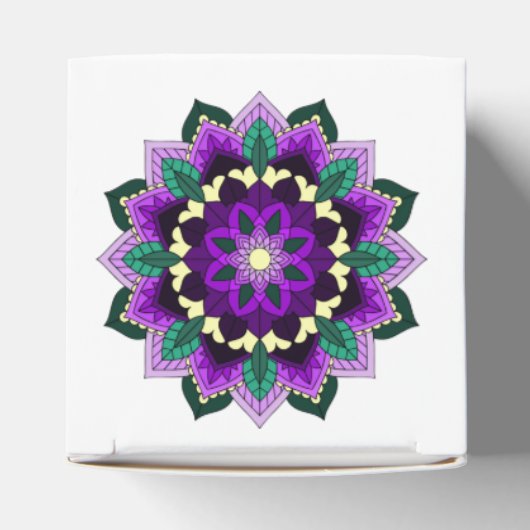 Mandala Pattern 02 in paarse Favor Box Bedankdoosjes (Bovenkant)