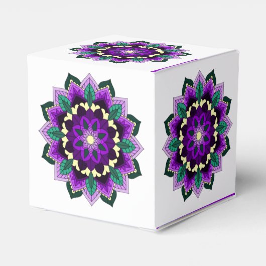 Mandala Pattern 02 in paarse Favor Box Bedankdoosjes (Achterkant)