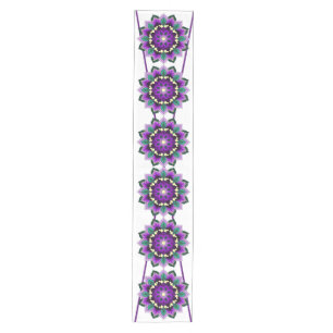 Mandala Pattern 02 in paarse middelgrote Tafel Run Medium Tafelloper