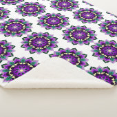 Mandala Pattern 02 in paarse Sherpa Blanket Deken (3/4)