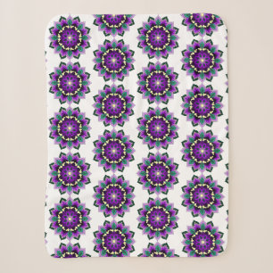 Mandala Pattern 02 in paarse Sherpa Blanket Deken