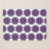 Mandala Pattern 02 in paarse Sherpa Blanket Deken (Voorkant (horizontaal))