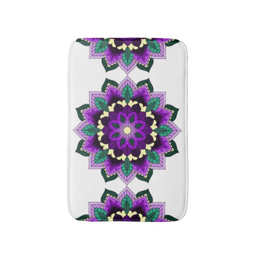 Mandala Pattern 02 in purple Badmat (Voorkant Verticaal)