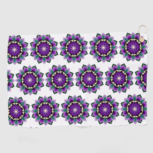 Mandala Pattern 02 in purple Golfhanddoek (Horizontaal)