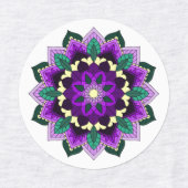 Mandala Pattern 02 in purple, pink, blue & yellow Labels (Design 1)