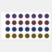 Mandala Pattern 02 in purple, pink, blue & yellow Labels (Vel)