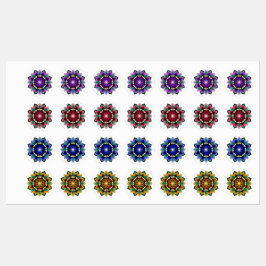 Mandala Pattern 02 in purple, pink, blue & yellow Labels