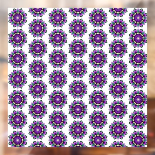 Mandala Pattern 02 in purple window cling Raamsticker (Vel 2)