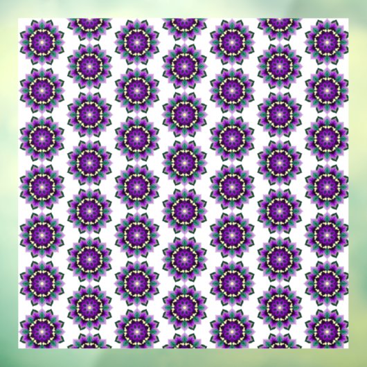Mandala Pattern 02 in purple window cling Raamsticker (Vel 3)