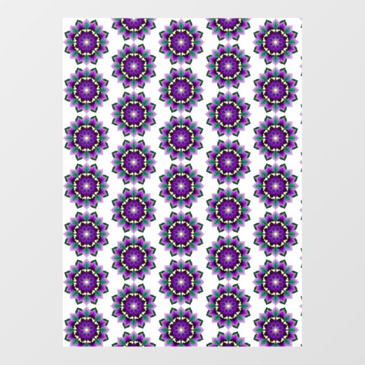 Mandala Pattern 02 in purple window cling Raamsticker (Vel)