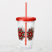 Mandala Pattern 02 in Red Acrylbler Acryl Drinkbeker (Rechts)