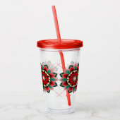 Mandala Pattern 02 in Red Acrylbler Acryl Drinkbeker (Links)