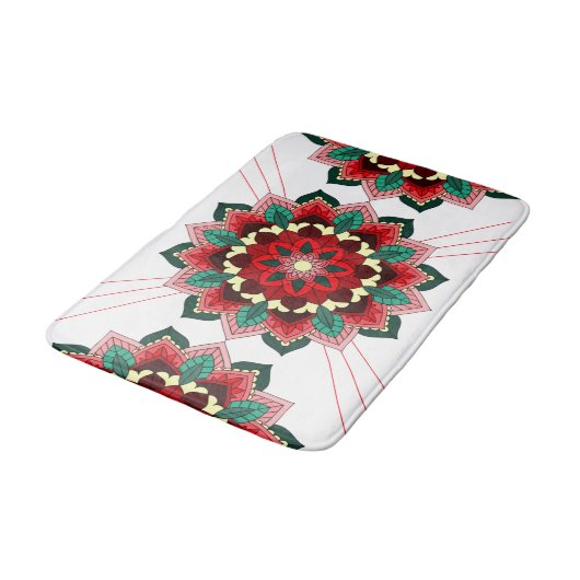 Mandala Pattern 02 in Red Bath Mat (Gekanteld)