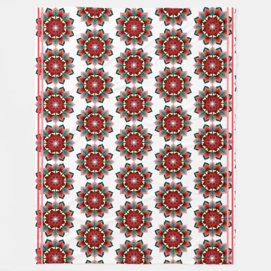 Mandala Pattern 02 in Red Fleece Blanket Deken (Voorkant)
