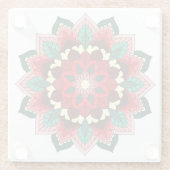 Mandala Pattern 02 in Red Glass Onderzetter (Achterkant)