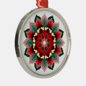 Mandala Pattern 02 in Red Metal Ornament (Rechts)