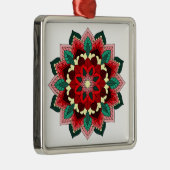 Mandala Pattern 02 in Red Metal Ornament (Rechts)