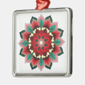 Mandala Pattern 02 in Red Metal Ornament (Links)