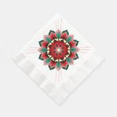 Mandala Pattern 02 in Red Napkin Servet (Hoek)