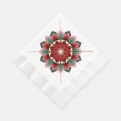Mandala Pattern 02 in Red Napkin Servet (Hoek)