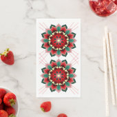 Mandala Pattern 02 in Red Napkin Servet (Insitu)