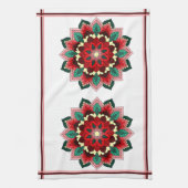 Mandala Pattern 02 in Red Tea Towel Theedoek (Verticaal)