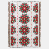 Mandala Pattern 02 in Red Throw Blanket Deken (Voorkant Verticaal)