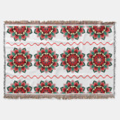 Mandala Pattern 02 in Red Throw Blanket Deken (Voorkant)